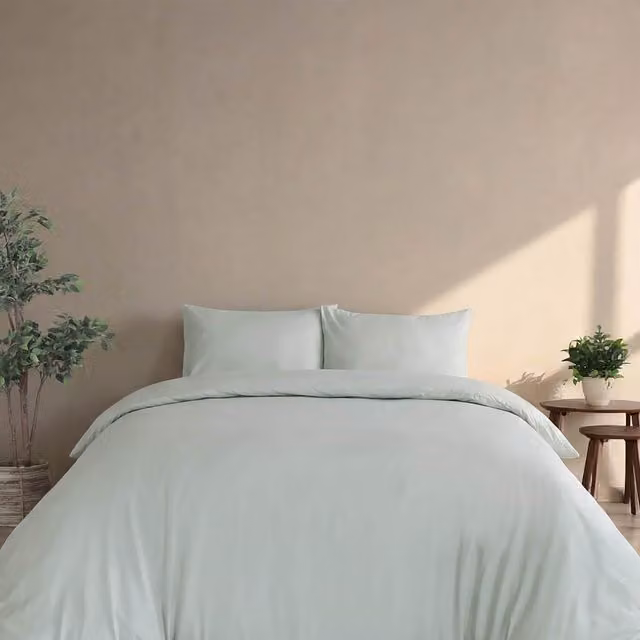 Martex Everyday Luxury Cotton Percale Duvet Cover Set in Green, W/D/H: 180 x 200 cm