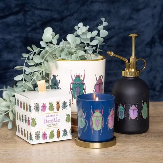 Uniqueful Blue Beetle Pillar Figure Votive Candle – 1