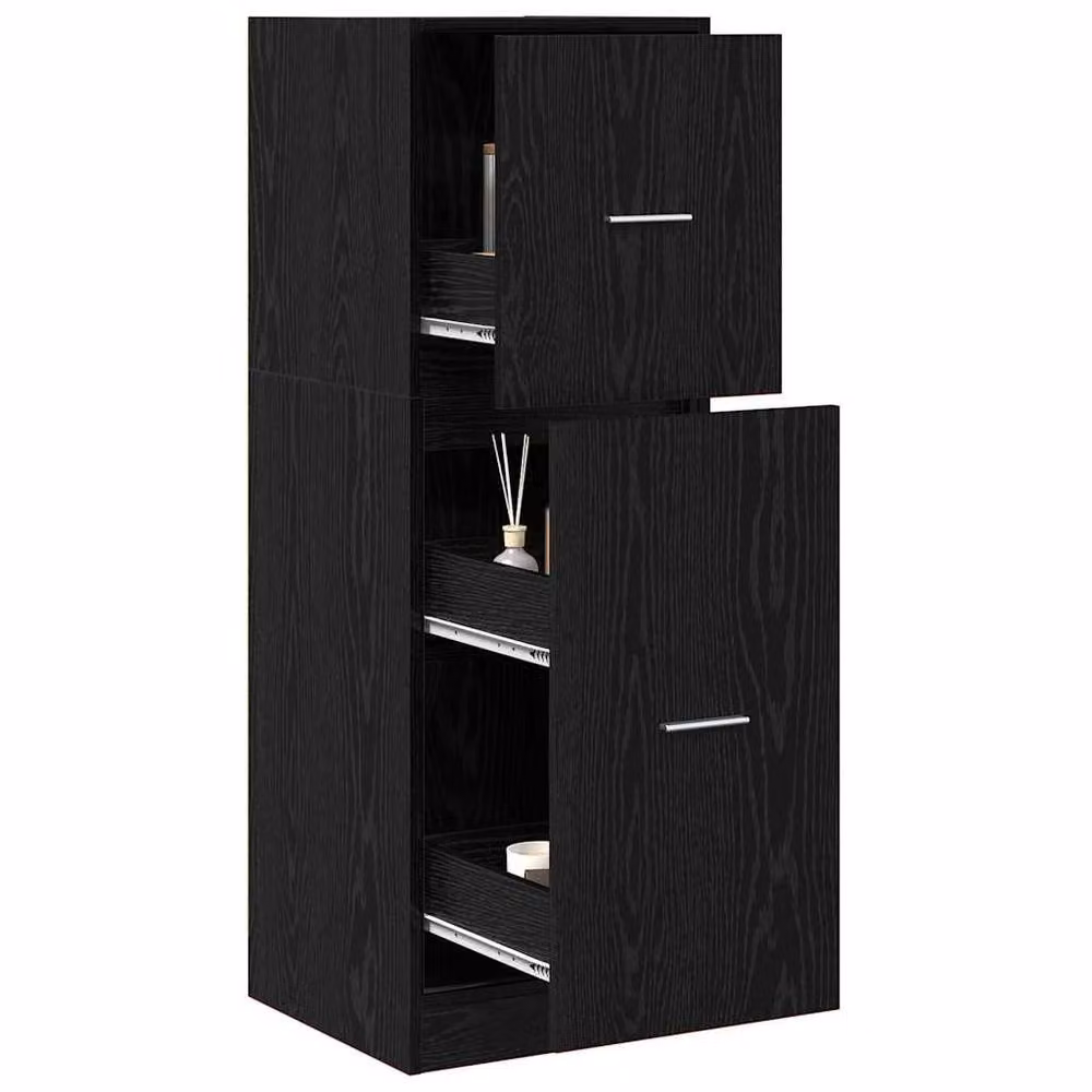 Berkfield Home Modern Apothecary Cabinet in Black Oak, W/D/H: 40 x 41 x 118 cm – 3