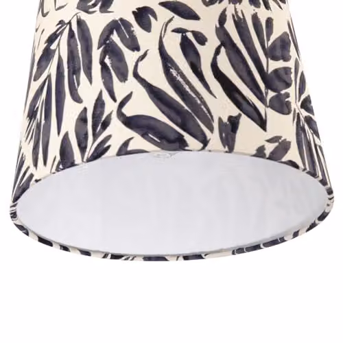 Happy Homewares Modern Blue and White Palm Leaf Cylinder Drum Lampshade with Fabric Lining, W/D/H: 18 x 18 x 25 cm – 3