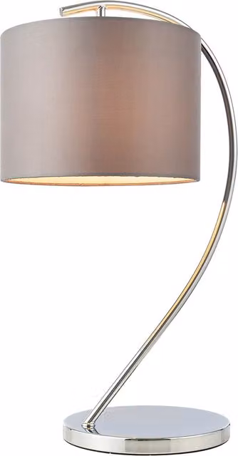Litecraft Arched Table Lamp in Chrome and Grey
