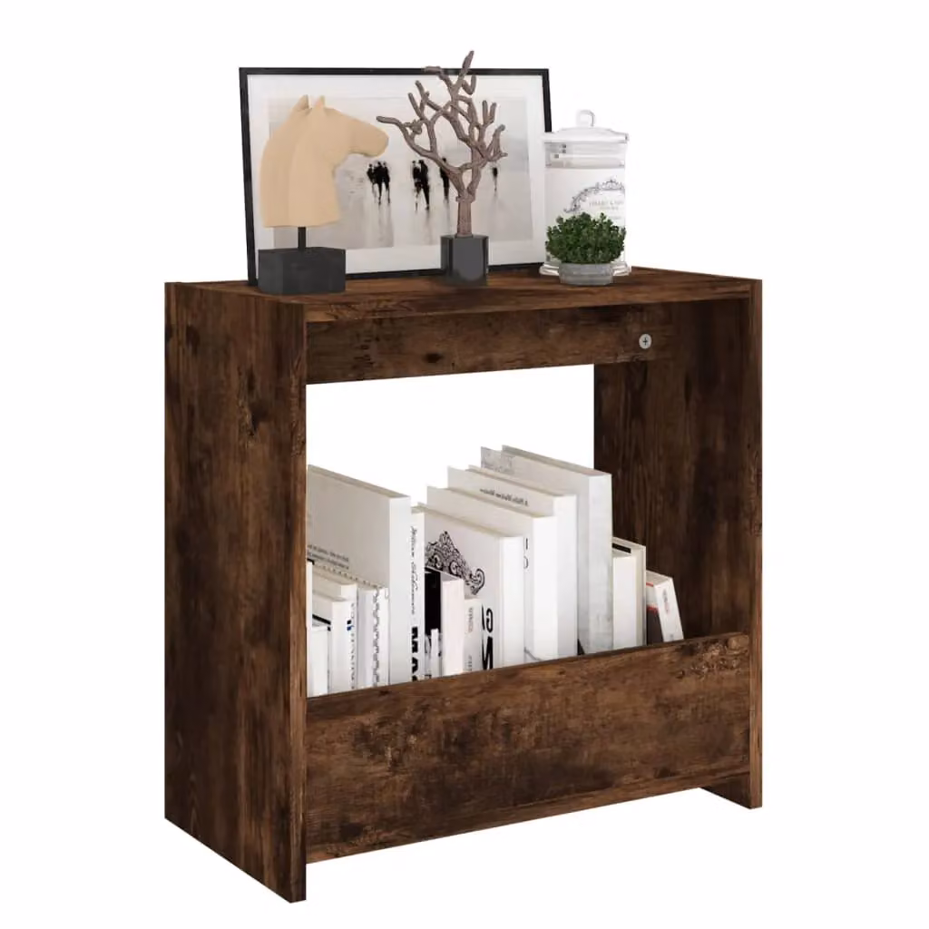 Berkfield Home Smoked Oak Side Table in Brown, W/D/H: 50 x 26 x 50 cm – 3