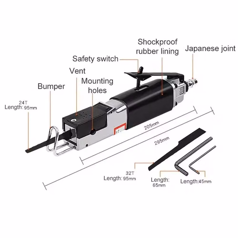 NESTLUNE Pneumatic Air Body Hacksaw Metal Cutting Tool in Black – 1