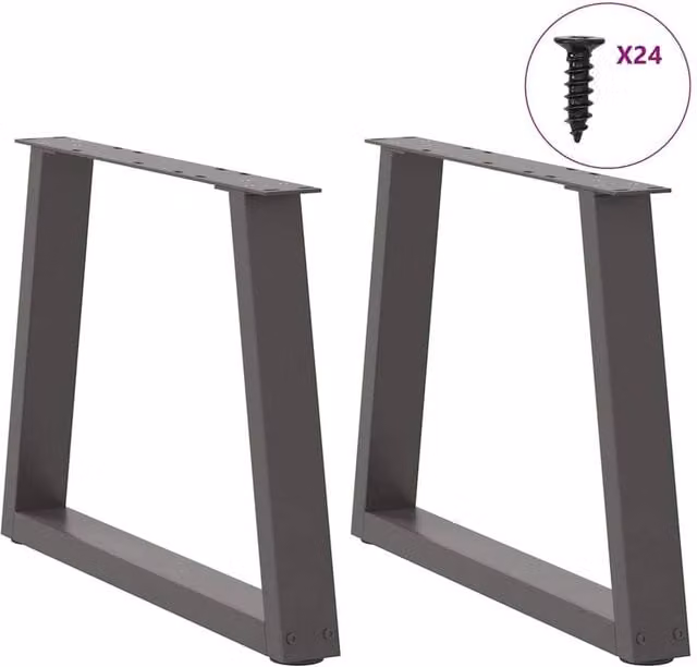 Berkfield Home Modern V-Shape Dining Table Legs, 2 Pieces, Anthracite Dark Grey, H: 42-43.3 cm x W: 60 cm – 1