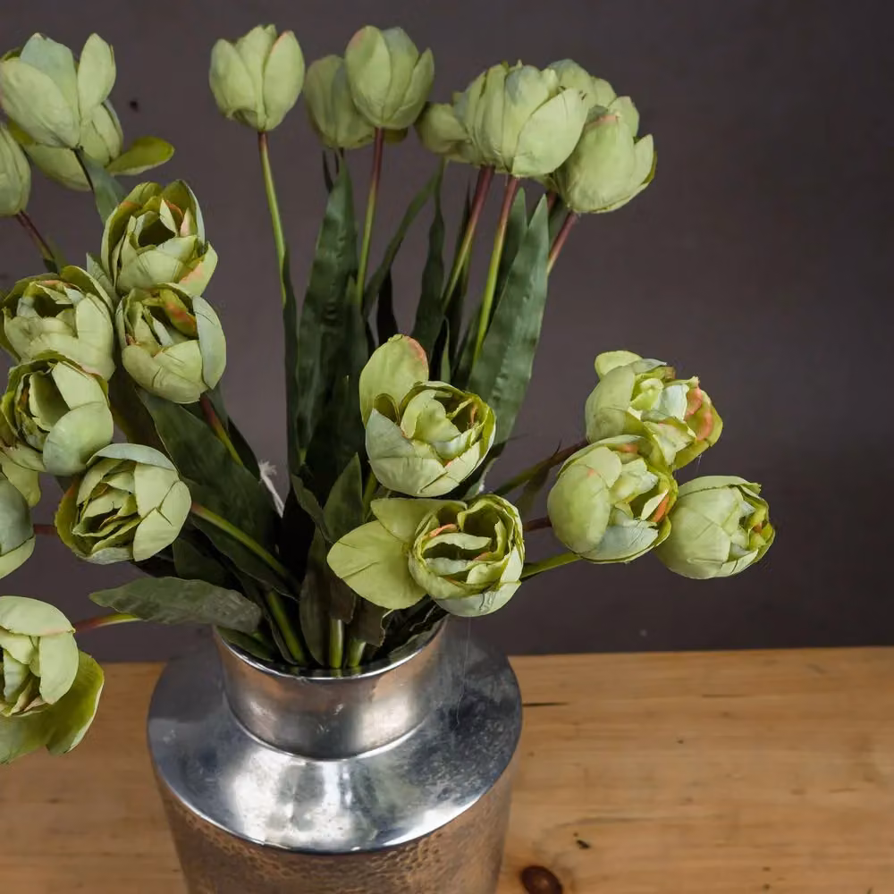 Hill Interiors Artificial Green Tulip Plant – 2