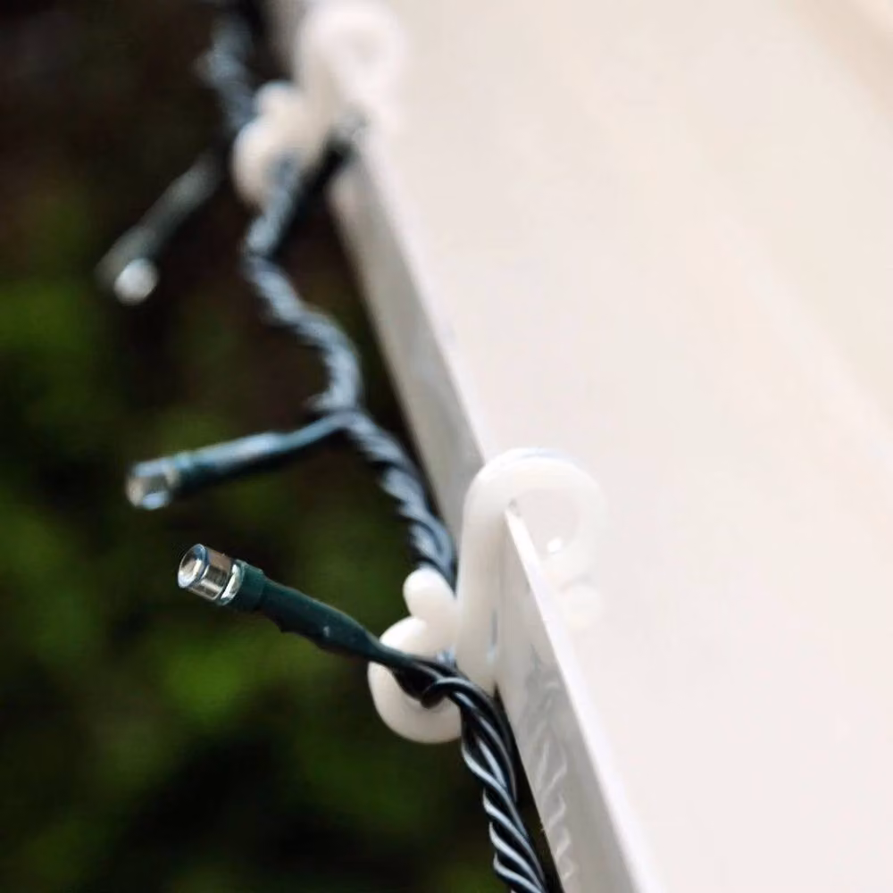NESTLUNE White Outdoor Gutter Hooks and Clips for Christmas Decorations – 3