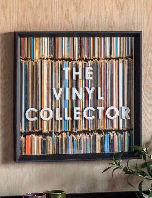Gallery Direct The Vinyl Collector Square Framed Typography Art in Multicolour