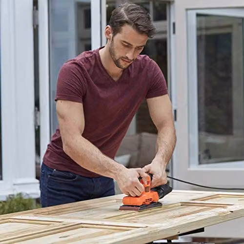 Black+Decker BEW220-GB 1/3 Sheet Finishing Sander Power Tool, Orange – 3