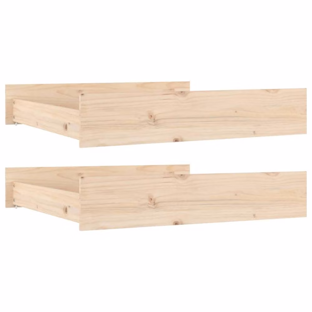 Berkfield Home Bed Drawers, 2 Piece Set in Solid Wood Pine, Brown – 2