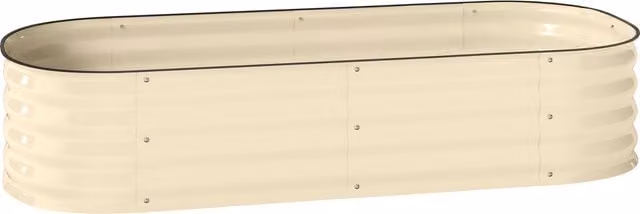 Outsunny Galvanised Steel Raised Garden Bed with Safety Edging in White, W: 62 cm, D: 62 cm, H: 30 cm – 1
