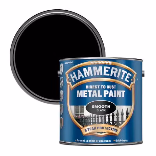Hammerite Direct to Rust Metal Paint in Gloss Black, 2.5 l – 1