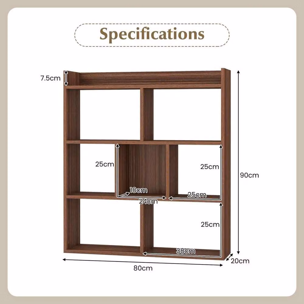 FORGEVIO Free-standing Wood Storage Unit and Display Rack in Brown – 2