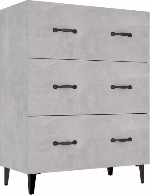 Berkfield Home Sideboard in Concrete Grey, W/D/H: 69.5 x 34 x 90 cm