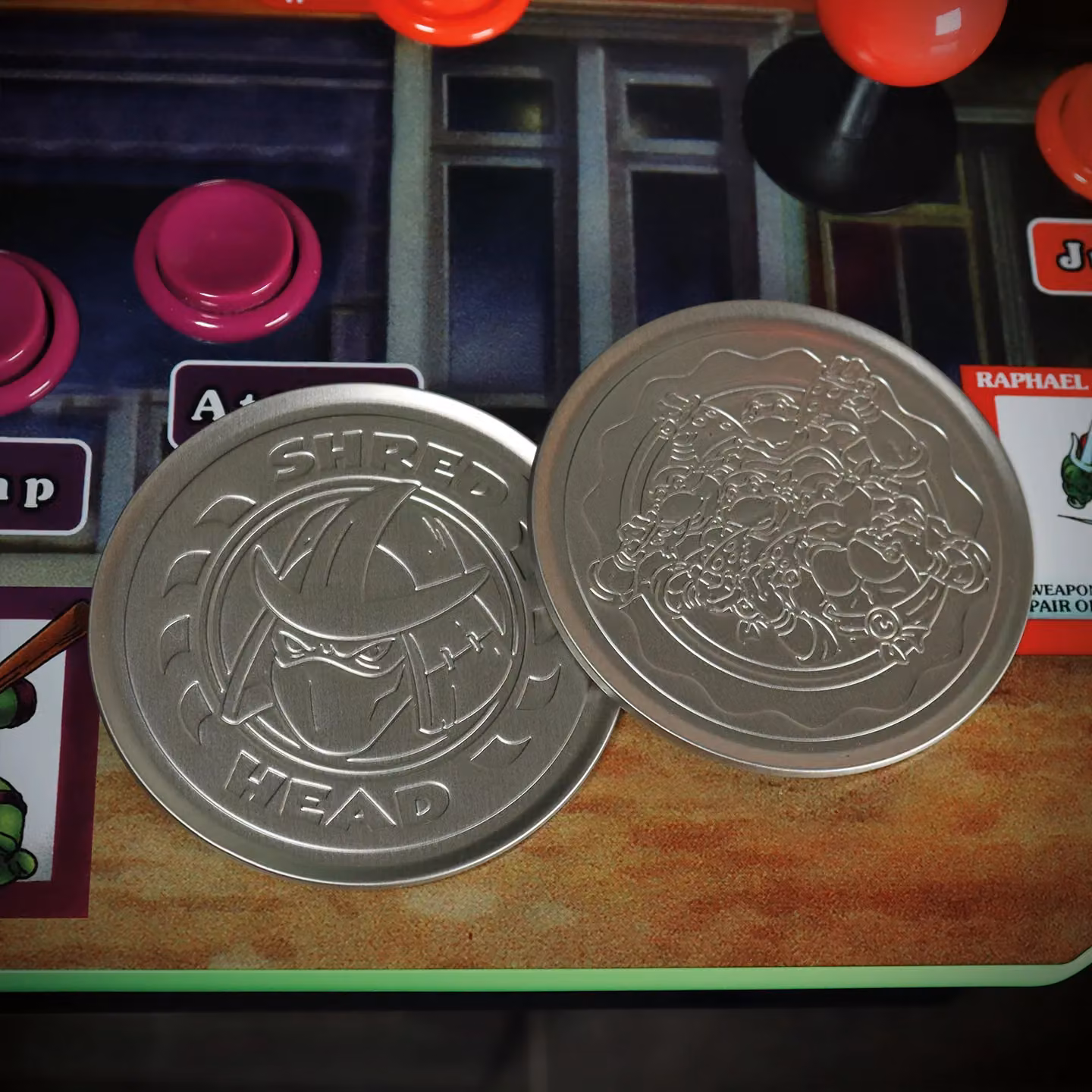 FaNaTtik Teenage Mutant Ninja Turtles Set of 4 Embossed Metal Coasters in Silver with Cork Non-Slip Base – 2