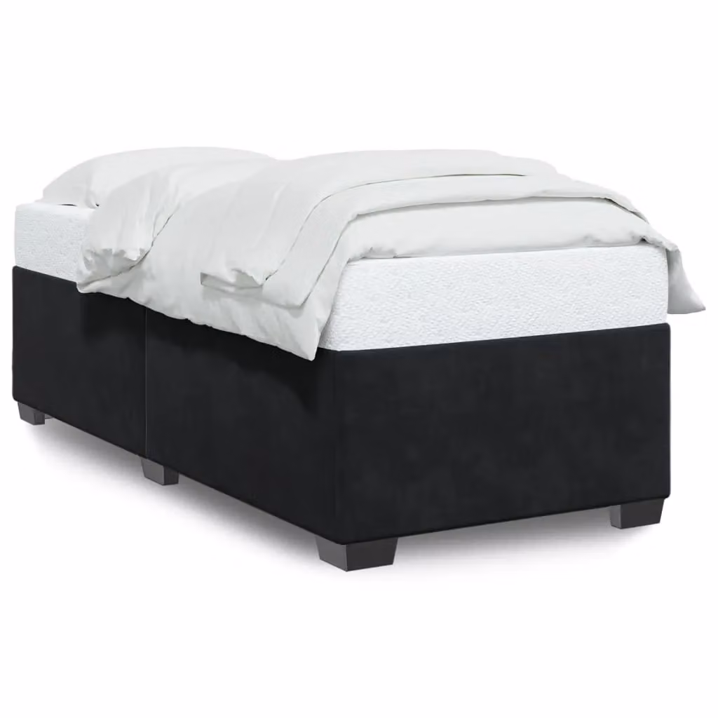 Berkfield Home Single Velvet Upholstered Bed Frame, Black, W/D/H: 90 x 190 cm – 2