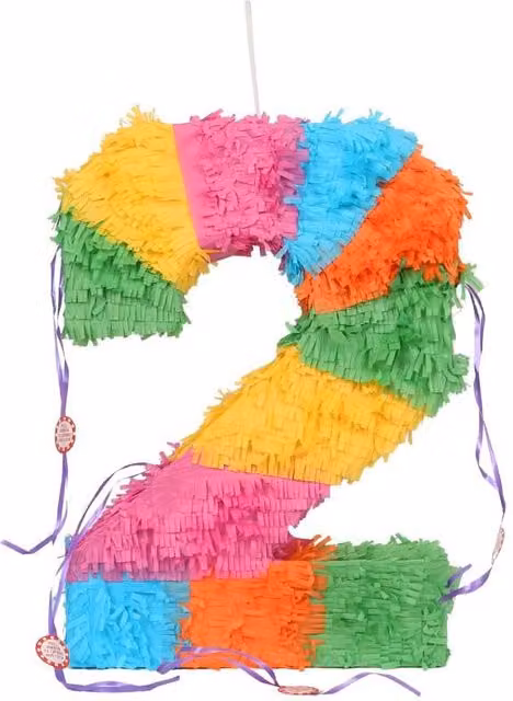 Fax Potato Multicolour Pinata Set with Stick and Blindfold for 21st Birthday or Anniversary Parties