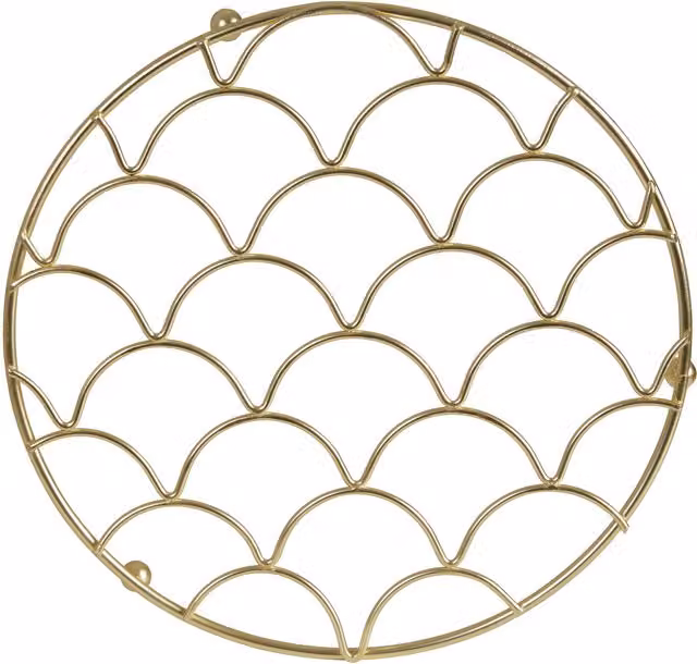 Premier Housewares Vertex Deco Round Cast Iron Trivet in Gold