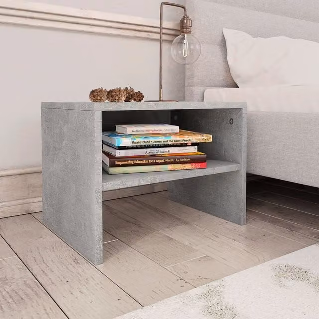 Berkfield Home Bedside Cabinet in Concrete Grey, W/D/H: 40 x 30 x 30 cm – 1