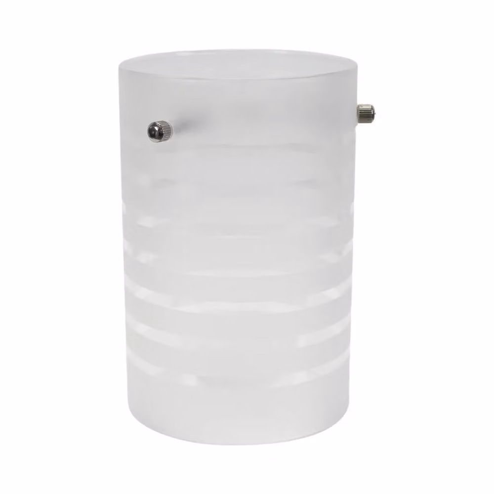ValueLights Elsie Grey Striped Frosted Glass Cylinder Ceiling Lamp Shade with LED Bulb, Shade Width: 10 cm – 2