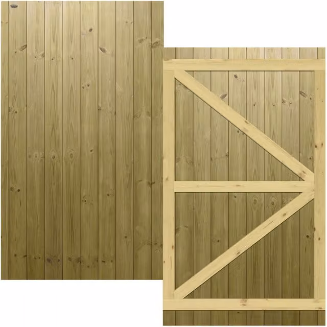 Premier Garden Supplies Interlocked Tongue Groove Pathway Fully Framed Flat Top Pedestrian Garden Gate, Pressure Treated, W: 105 cm
