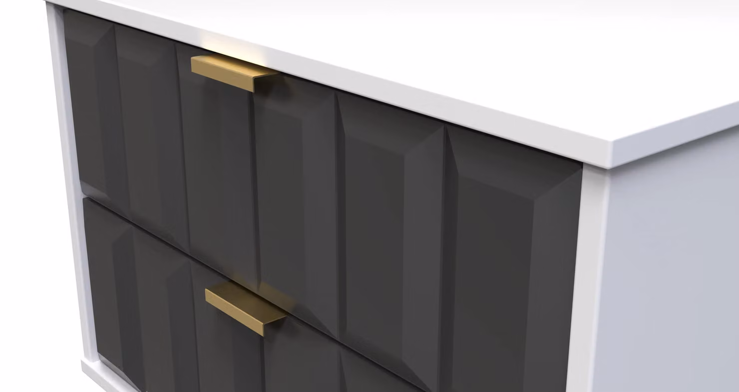 2 U Metro 2 Drawer Side Table in Dark Grey and Gold – 3