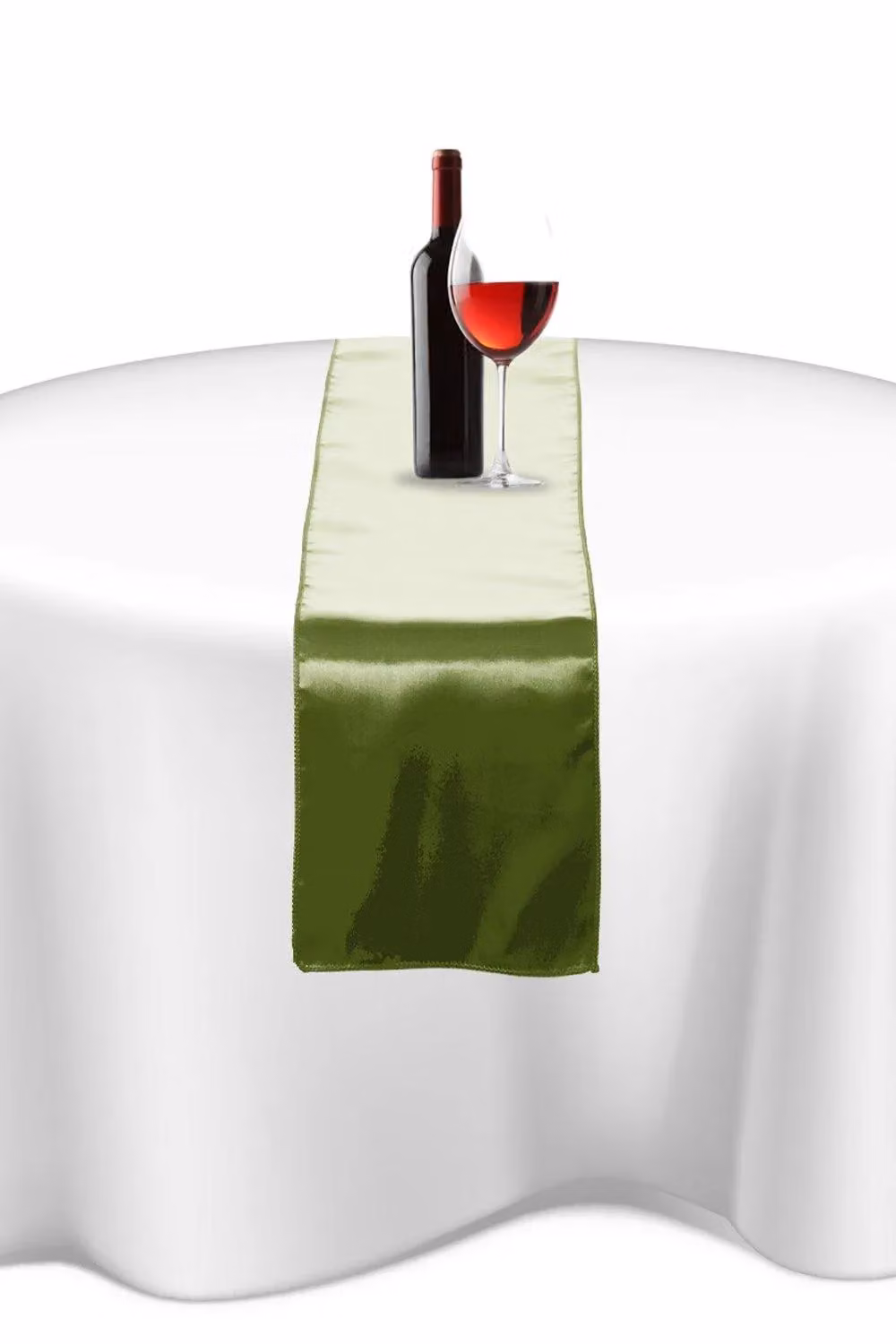 Neel Blue Satin Table Runner in Light Green – 1