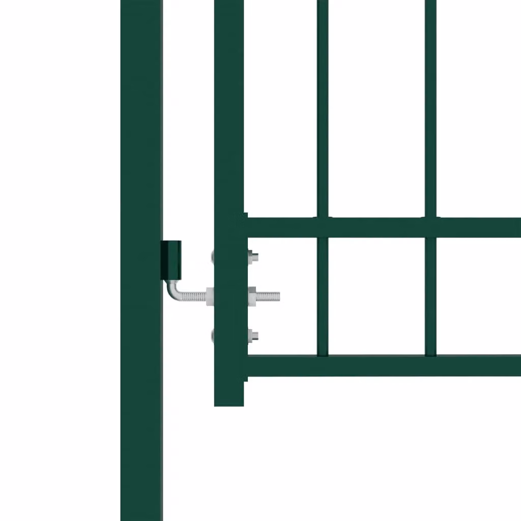 Berkfield Home Steel Spiked Swing Fence Gate, Green, W: 100 cm, H: 125 cm – 2