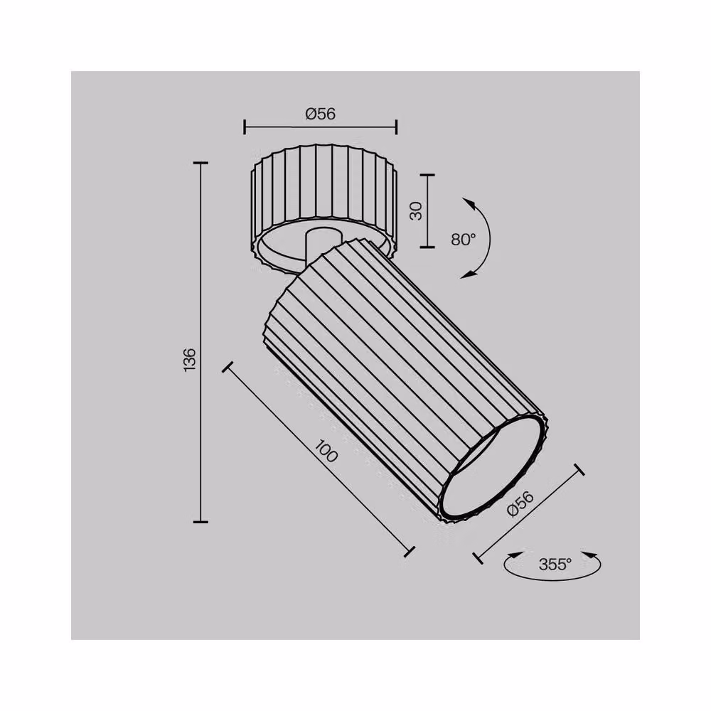 Netlighting Calipso Adjustable Surface Mounted Downlight in Black, 1xGU10 – 2