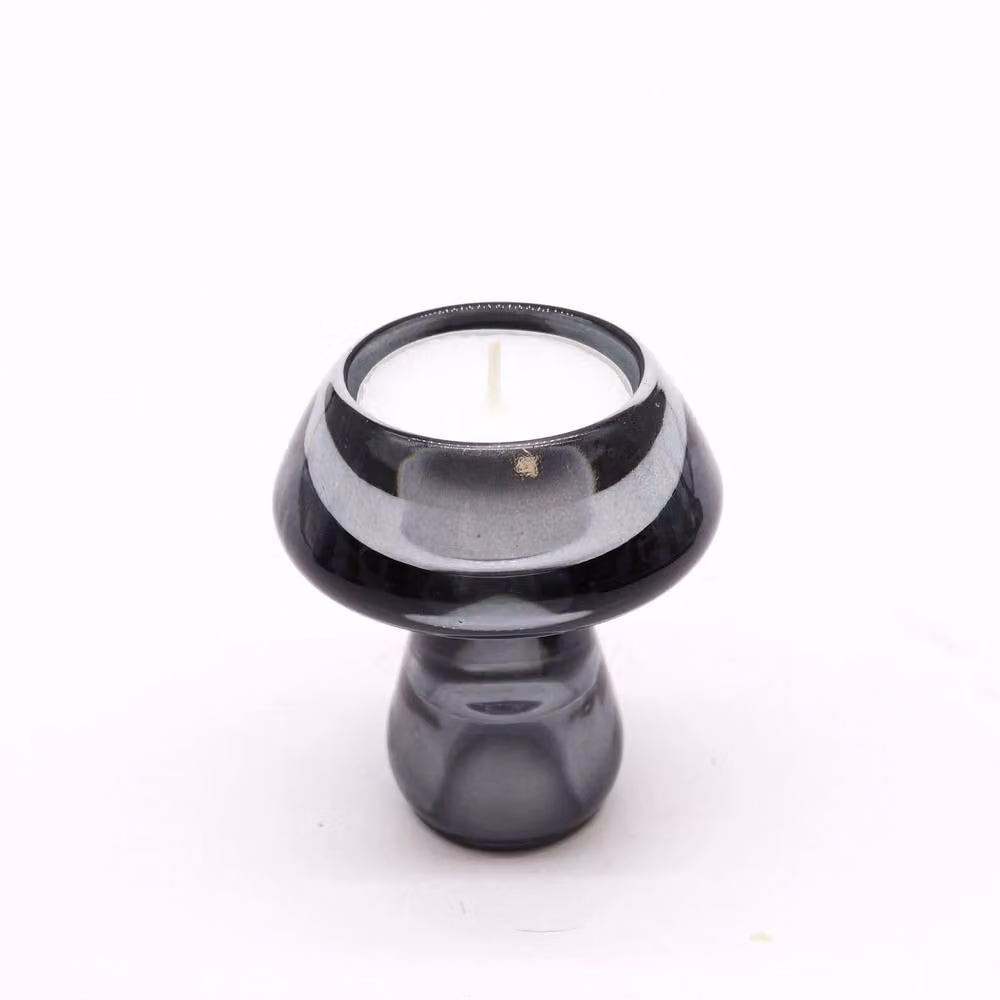 Serenityy Mushroom Flip Tealight Holder in Midnight Grey Ceramic