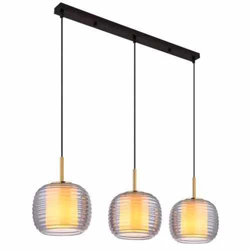 Globo Lighting Modern Sphere Pendant Lamp in Black and Grey Glass with Height: 150 cm – 1