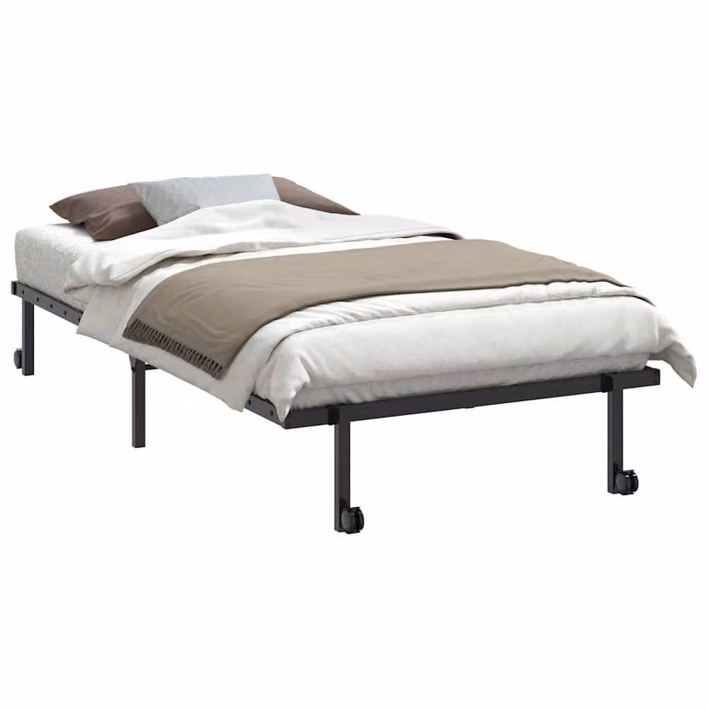Berkfield Home Foldable Metal Bed Frame in Black, W/D/H: 100 x 190 cm – 2