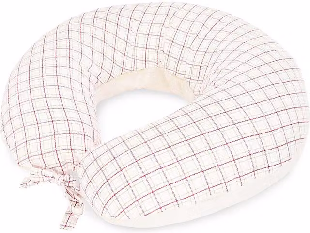 Avery Row Pink C-Shape Nursing Pillow in Organic Washable Cotton – 1