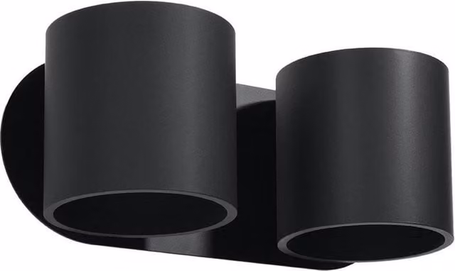 Sollux Lighting Modern Black Metal Wall Lamp with 2 Lights, W/D/H: 10 x 26 x 12 cm