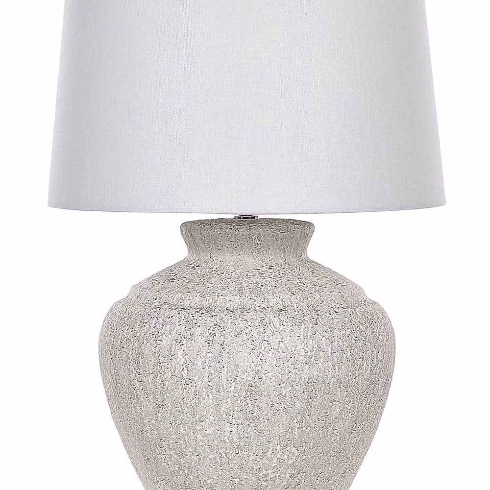Wyld and Coco Beige Ceramic Table Lamp with Fabric Shade – 2