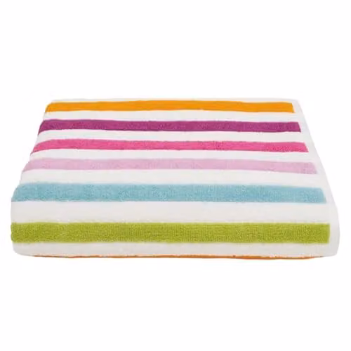 Allure Bath Fashions Cali Multi Striped Cotton Bath Sheet, Multicolour, W: 90 cm, L: 150 cm