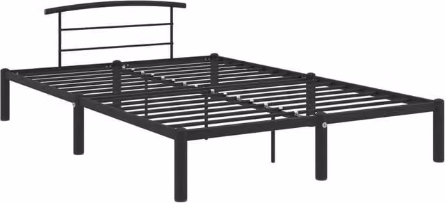 Berkfield Home Black Metal Bed Frame W: 140 cm, L: 200 cm