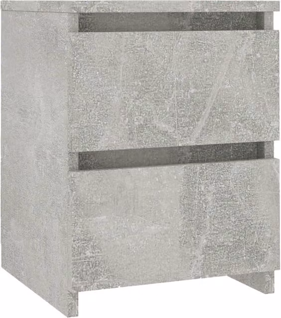 Berkfield Home Bedside Cabinet in Concrete Grey, MDF, W/D/H: 30 x 30 x 40 cm