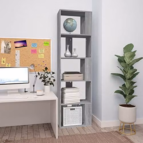 vidaXL Book Cabinet in Grey Sonoma, W/D/H: 45 x 24 x 160 cm – 2