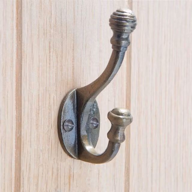 Hammer and Tongs Matt Black Iron Ball End Hat and Coat Hook, Pack of 10, W: 30 mm, H: 95 mm – 1