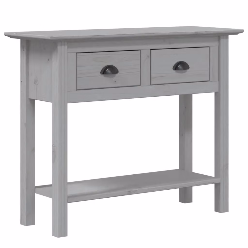 Berkfield Home BODO Grey Solid Wood Pine Console Table W/D/H: 90 x 34.5 x 73 cm – 2