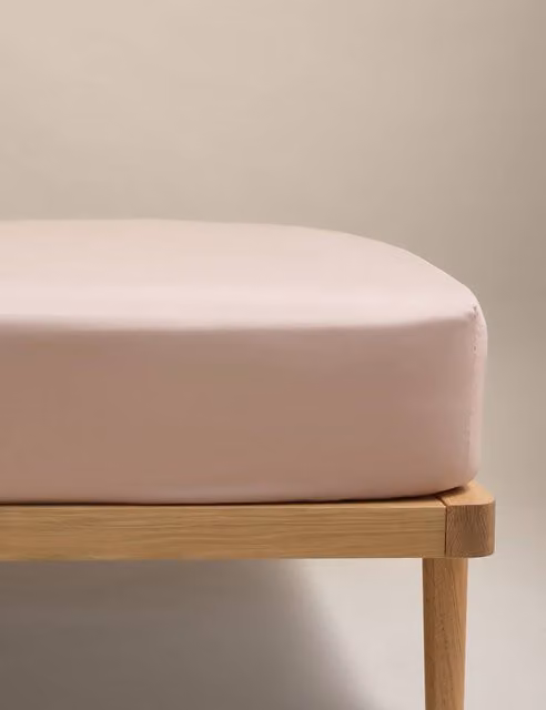 M&S Stay Cool Lyocell Rich Fitted Sheet, Blush Pink, 200 x 200 cm