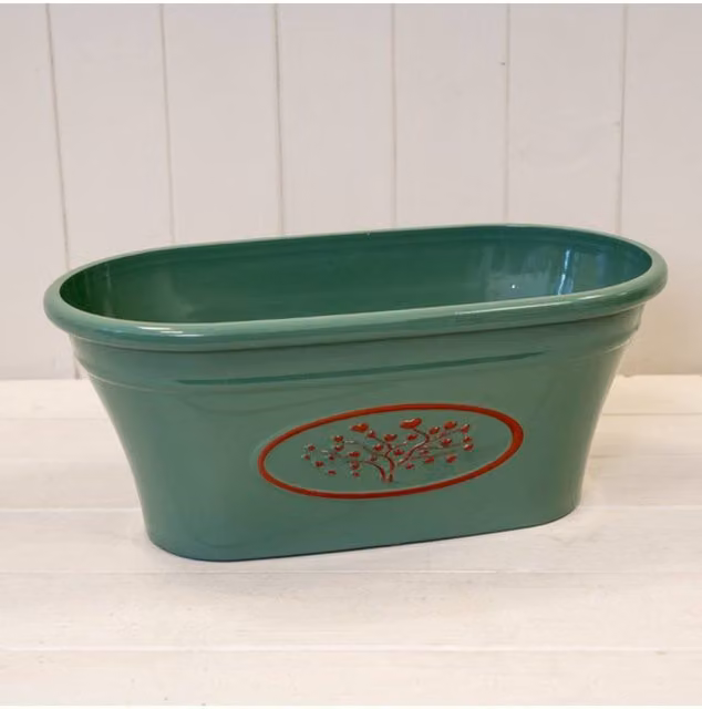 KDMD Green Round Love Heart Tree Trough Plastic Planter 7.7l