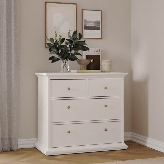 Furniture To Go Paris Classic Chest of Drawers in White