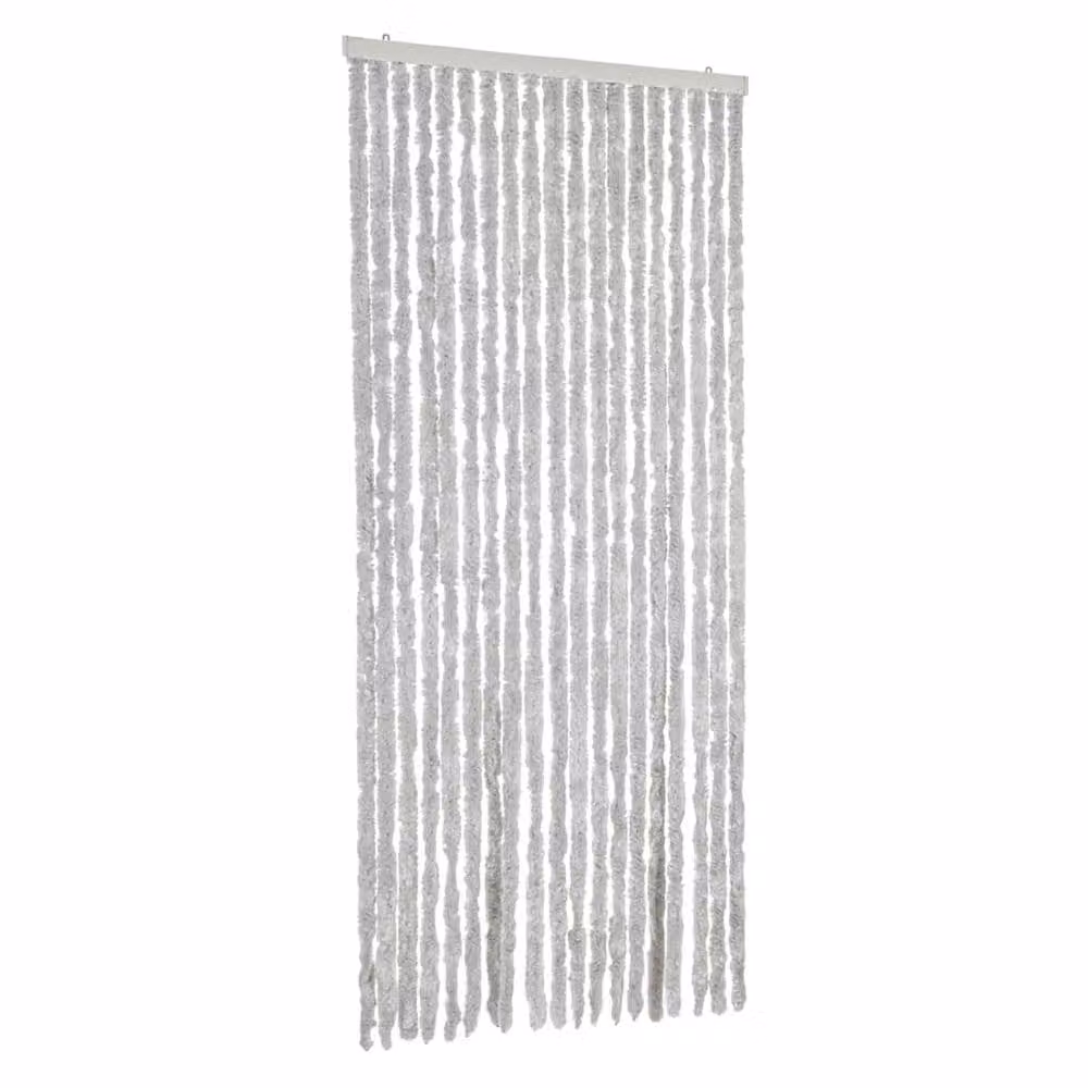 Berkfield Home Grey Chenille Fly Curtain, W: 56 cm, H: 185 cm