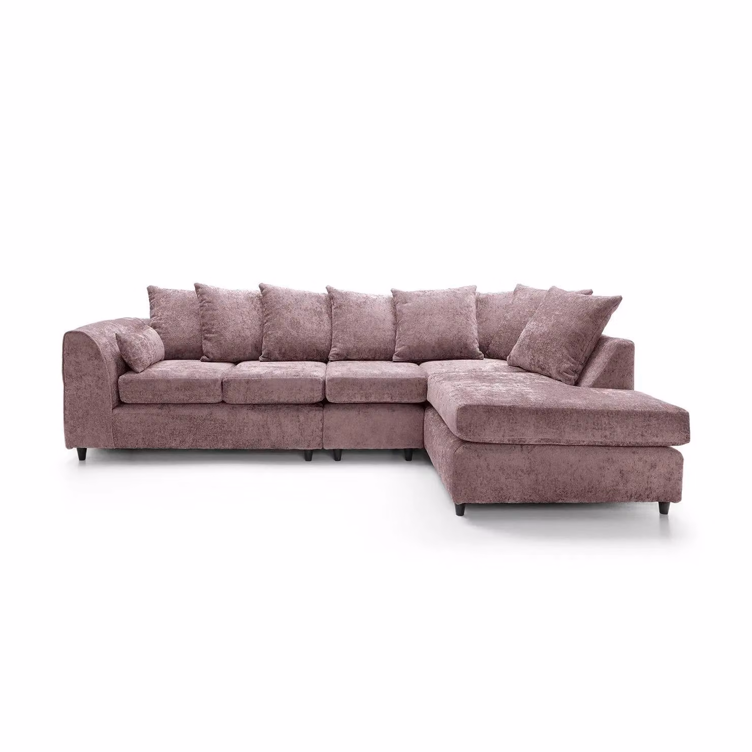 Abakus Direct Harriet Large Right Facing Corner Sofa in Pink Crushed Chenille Fabric – 2