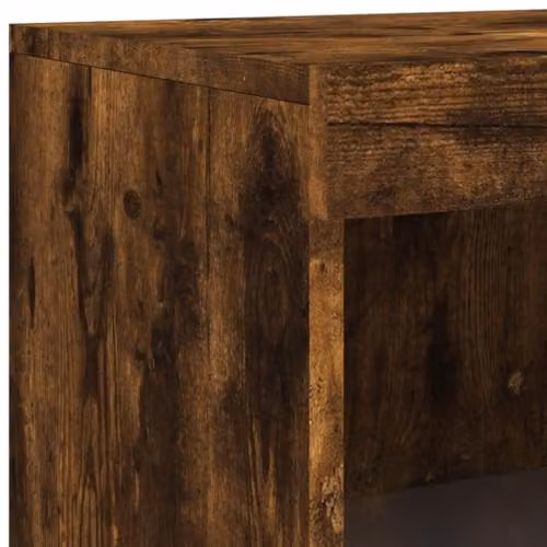 vidaXL Modern Sideboard with Integrated LED Lights in Smoked Oak, W: 162 cm, D: 37 cm, H: 100 cm – 4