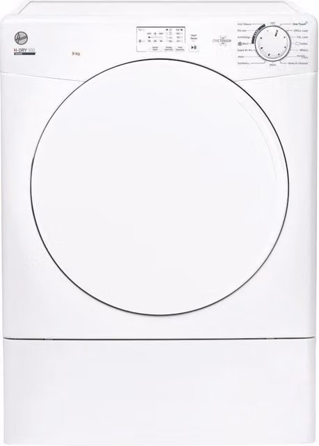Hoover HLE V9LF-80 White 9kg Vented Freestanding Front Loader Dryer with App Control and End Time Delay, Energy Rating C
