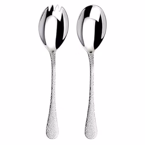 Arthur Price Avalon Stainless Steel Salad Serving Spoon and Fork Set in Silver