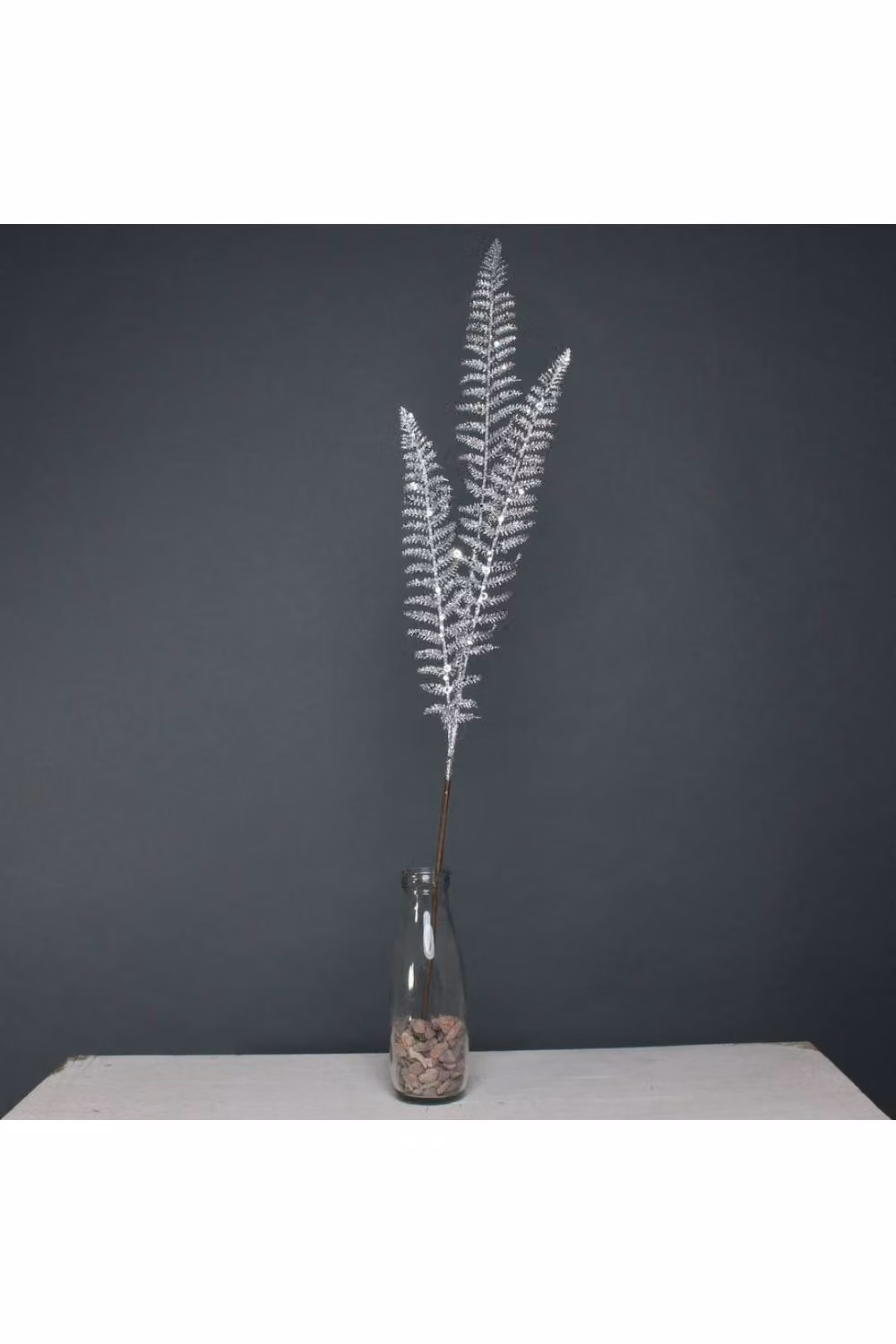 KDMD Silver Glitter 3 Leaf Palm Stem, 3 Pack – 2