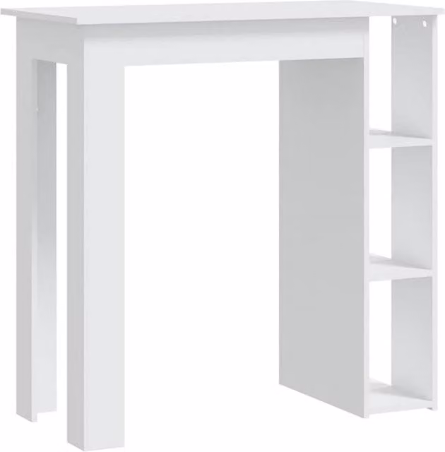 Berkfield Home Modern White Bar Table with Shelf, W/D/H: 102 x 50 x 103.5 cm
